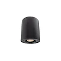 Deckenaufbau-Strahler BENGALA, IP20, zylindrisch, Ø 9.6cm, GU10 max. 50W, drehbar / schwenkbar, Aluminium, schwarz