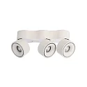 LED ceiling luminaire UNI TRIPLE,28W 3000K 2150lm 35°, rotatable and pivotable, dimmable, matt white / silver