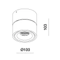 LED ceiling luminaire UNI II, 9W 3000K 670lm 35°, dimmable, white