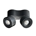 LED Deckenstrahler UNI II MINI DOUBLE TILT 15W, IP20, 2-flammig, CRi >90, kardanisch, dimmbar, 15W 3000K 980lm 36°, schwarz