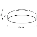 Deko-Light LED Wand-/Deckenleuchte MENKAR 40, IP20 IK04, Ø 40cm, direkt-indirekt, 45W 3000/4000K 3500lm, Stahl / PC, silber, gebürstet