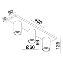 Deko-Light Deckenstrahler CAN TILT SQUARE, IP20, 3-flammig, eckige Basis, Länge 48cm, 3x GU10, verstellbar, schwarz