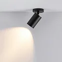 Deckenstrahler CAN TILT ROUND, IP20, 1-flammig, runde Basis, Ø 8cm, GU10, verstellbarer Kopf, schwarz