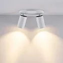 Deckenstrahler CAN TILT ROUND, IP20, 2-flammig, runde Basis, Ø 20cm, 2x GU10, verstellbar, weiß