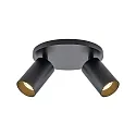 Deko-Light Deckenstrahler CAN TILT ROUND, IP20, 2-flammig, runde Basis, Ø 20cm, 2x GU10, verstellbar, schwarz