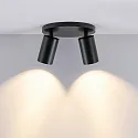 Deko-Light Deckenstrahler CAN TILT ROUND, IP20, 2-flammig, runde Basis, Ø 20cm, 2x GU10, verstellbar, schwarz