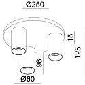Deko-Light ceiling luminaire CAN TILT ROUND Ø 25CM 3 flames, round, cardanic swivelling GU10 IP20, white