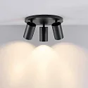 Deckenstrahler CAN TILT ROUND, IP20, 3-flammig, runde Basis, Ø 25cm, 3x GU10, verstellbar, schwarz