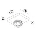 Deko-Light Deckenaufbau-Strahler CAN TILT SQUARE BASE MIX'N MATCH 1/3, IP20, eckig, 11cm, 1-flammig, GU10, ohne Schirm, schwarz