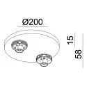 spotlight bar CAN TILT ROUND BASE Ø 20CM MIX‘N MATCH 2 flames, round, without shade, cardanic swivelling GU10 IP20, white
