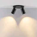 Deko-Light ceiling luminaire CAN TILT ROUND BASE Ø 20CM MIX‘N MATCH 2 flames, round, without shade, cardanic swivelling GU10 IP20, black