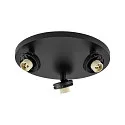Deckenaufbau-Strahler  CAN TILT ROUND BASE MIX'N MATCH 1/3, IP20, rund, Ø 25cm, 3-flammig, 3x GU10, ohne Schirm, schwarz