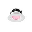 KapegoLED recessed ceiling luminaire COB 94 RGBW, RGB + warm white, voltage constant, 24V DC, 16W, matt white
