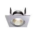 Recessed LED ceiling luminaire COB-68-350mA-SQUARE, current constant, 6W, 2700K, 45°, brushed silver