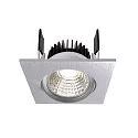 Recessed LED ceiling luminaire COB-68-350mA-SQUARE, current constant, 6W, 4000K, 45°, brushed silver