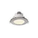 LED Deckeneinbauleuchte ACRUX 68, Ø 9.5cm, 7W 3000/4000/6000K (CCT) 630lm 90°, dimmbar, weiß matt / silber