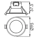 Deko-Light LED Deckeneinbauleuchte ACRUX 68, Ø 9.5cm, 7W 3000/4000/6000K (CCT) 630lm 90°, dimmbar, weiß matt / silber
