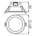 Deko-Light Recessed LED ceiling luminaire ACRUX 90, 9W 3000 / 4000 / 6000K 760lm 90°, dimmable, matt white