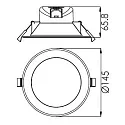 Deko-Light LED Deckeneinbauleuchte ACRUX 120, Ø 14.5cm, 14.5W 3000/4000/6000K (CCT) 1370lm 90°, dimmbar, weiß matt / silber