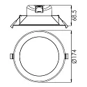 Deko-Light LED Deckeneinbauleuchte ACRUX 145, Ø17.4cm, 16W 3000/4000/6000K (CCT) 1570m 90°, dimmbar, weiß matt / silber