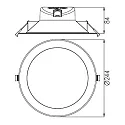 Deko-Light Recessed LED ceiling luminaire ACRUX 195, 26W 3000 / 4000 / 6000K 2670lm 90°, dimmable, matt white