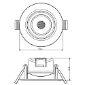Deko-Light LED Sanierungs-Downlight SMD-68-230V-RUND, IP20, schwenkbar 36°, dimmbar, 6.5W 2700K 510lm 45°, verkehrsweiss