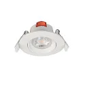 LED Sanierungs-Downlight SMD-68-230V-RUND, IP20, schwenkbar 36°, dimmbar, 6.5W 3000K 540lm 45°, verkehrsweiss