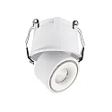 Deko-Light LED Decken-Einbaustrahler UNI II MINI TILT, IP20, 500mA (exkl. BG), CRi >90, kardanisch, dimmbar, 9W 3000K 670lm 36°, weiß