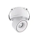 Deko-Light LED Deckeneinbau-Strahler UNI II TILT, IP20, 350mA (exkl. BG), CRi >90, kardanisch, dimmbar, 12W 3000K 1035lm 36°, weiß