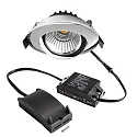 LED Einbau-Strahler DIONE IP20, Ø 8.2cm, 8.5W 3000K 800lm 36°, schwenkbar 30°, Quick-Terminal, dimmbar, Chrom