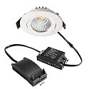 LED Einbau-Strahler DIONE IP20, Ø 8.2cm, 8.5W 2700K 750lm 36°, schwenkbar 30°, Quick-Terminal, dimmbar, weiß