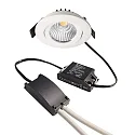 recessed spotlight DIONE IP20 swivelling, wired through IP20, white dimmable