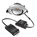 LED Einbau-Strahler DIONE IP20, Ø 8.2cm, 8.5W 2700K 750lm 36°, schwenkbar 30°, Quick-Terminal, dimmbar, Chrom