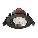 LED Sanierungs-Downlight SMD-68-230V-RUND, IP20, schwenkbar 36°, dimmbar, 6.5W 2700K 510lm 45°, verkehrsschwarz
