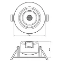 Deko-Light LED Sanierungs-Downlight SMD-68-230V-RUND, IP20, schwenkbar 36°, dimmbar, 6.5W 2700K 510lm 45°, verkehrsschwarz