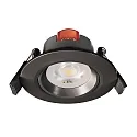 LED Sanierungs-Downlight SMD-68-230V-RUND, IP20, schwenkbar 36°, dimmbar, 6.5W 3000K 540lm 45°, verkehrsschwarz