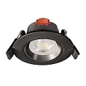 LED Sanierungs-Downlight SMD-68-230V-RUND, IP20, schwenkbar 36°, dimmbar, 6.5W 4000K 550lm 45°, verkehrsschwarz