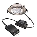 LED Einbau-Strahler DIONE IP44, Ø 8.2cm, 8.5W 3000K 800lm 36°, schwenkbar 30°, Quick-Terminal, dimmbar, Nickel