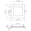 downlight ANIK 215 square IP20 | IP44, white dimmable