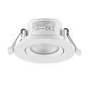 LED Einbaustrahler SURTUR TILT 68 CCT, IP44 IK06, 6W 2700/3000/4000K 600lm 40°, CRi>90, dimmbar, schwenkbar, weiß