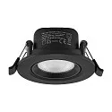 LED Einbaustrahler SURTUR TILT 68 CCT, IP44 IK06, 6W 2700/3000/4000K 600lm 40°, CRi>90, dimmbar, schwenkbar, schwarz
