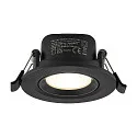 Deko-Light LED Einbaustrahler SURTUR TILT 68 CCT, IP44 IK06, 6W 2700/3000/4000K 600lm 40°, CRi>90, dimmbar, schwenkbar, schwarz