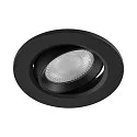 Deko-Light LED Einbaustrahler SURTUR TILT 68 CCT, IP44 IK06, 6W 2700/3000/4000K 600lm 40°, CRi>90, dimmbar, schwenkbar, schwarz