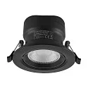 LED Einbaustrahler SURTUR TILT 83 CCT, IP44 IK06, 9W 2700/3000/4000K 1000lm 40°, CRi>90, dimmbar, schwenkbar, schwarz