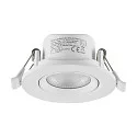 LED Einbaustrahler SURTUR TILT 68 DTW, IP44 IK06, Ø 8.5cm, 6W 1800-2700K 430lm 40°, CRi>90, Dim-To-Warm, schwenkbar, weiß