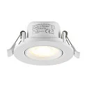 Deko-Light LED Einbaustrahler SURTUR TILT 68 DTW, IP44 IK06, Ø 8.5cm, 6W 1800-2700K 430lm 40°, CRi>90, Dim-To-Warm, schwenkbar, weiß