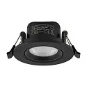 LED Einbaustrahler SURTUR TILT 68 DTW, IP44 IK06, Ø 8.5cm, 6W 1800-2700K 430lm 40°, CRi>90, Dim-To-Warm, schwenkbar, schwarz