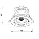Deko-Light LED Einbaustrahler SURTUR TILT 83 DTW, IP44 IK06, Ø 10.5cm, 9W 1800-2700K 720lm 40°, CRi>90, Dim-To-Warm, schwenkbar, schwarz
