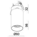 recessed spotlight CAN TILT ROUND SINGLE 1 flame, round, cardanic swivelling GU10 IP20, white