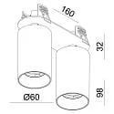 recessed spotlight CAN TILT ROUND DOUBLE 2 flames, round, cardanic swivelling GU10 IP20, white